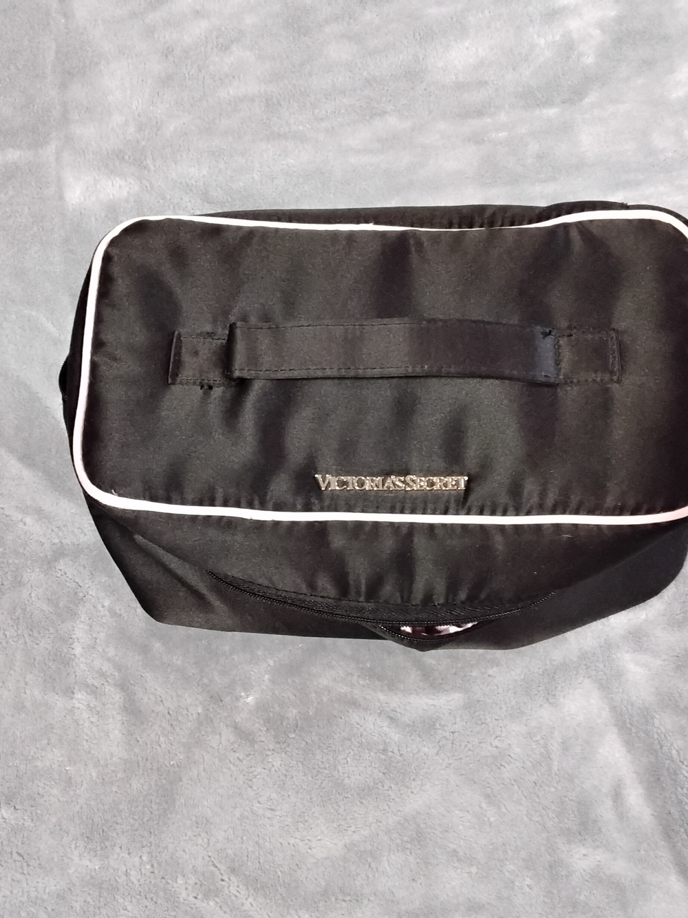 Victoria's Secret Black Toiletry Bag with White Piping